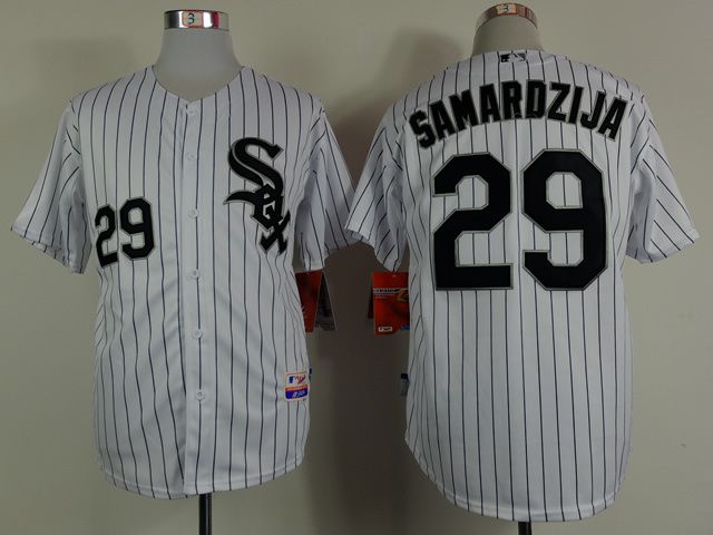 Men Chicago White Sox 29 Samardzija White MLB Jerseys